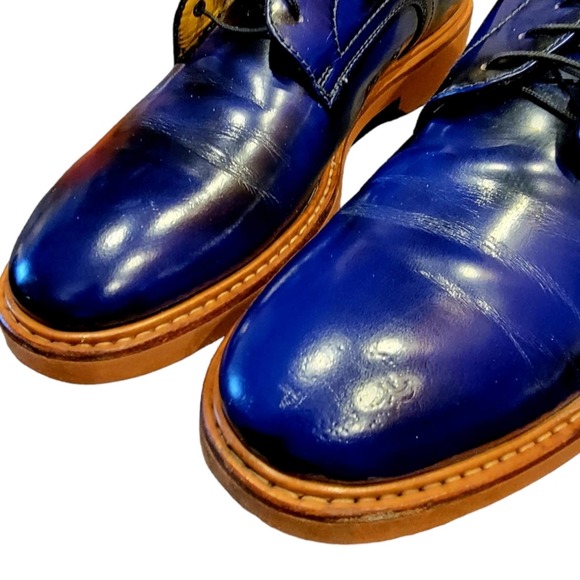 Paciotti 308 Madison Original Rivet Blue Leather Oxfords Size 8 main image 5